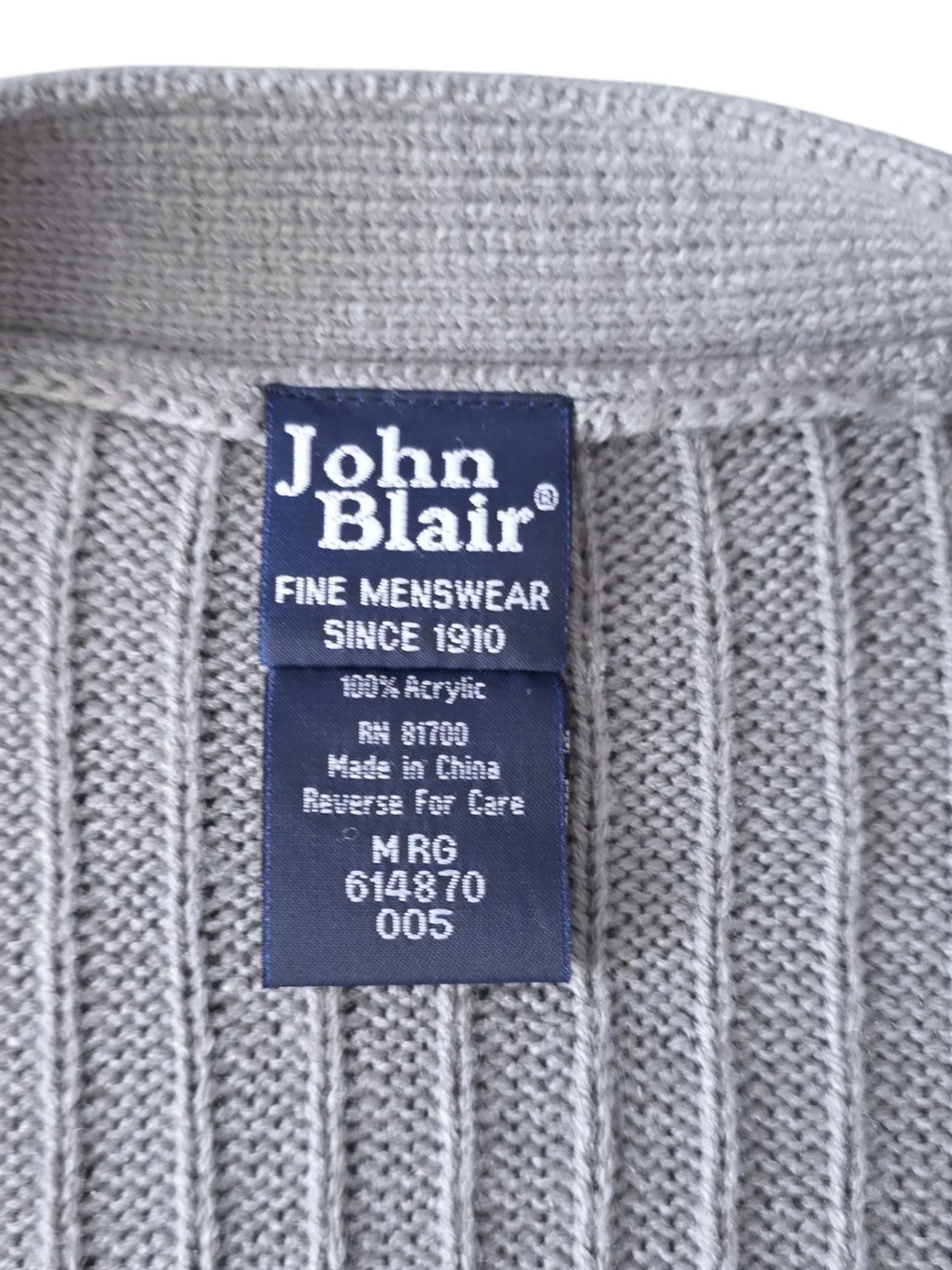 Vintage John Blair Gray Cable Knit Cardigan GrandpaCore Men's M
